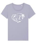 Litera Z - alb Tricou mânecă scurtă guler larg fitted Damă Expresser