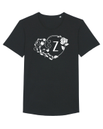 Litera Z - alb Tricou mânecă scurtă guler larg Bărbat Skater