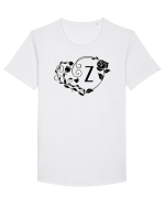 Litera Z - negru Tricou mânecă scurtă guler larg Bărbat Skater