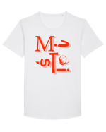 Mișto! Tricou mânecă scurtă guler larg Bărbat Skater