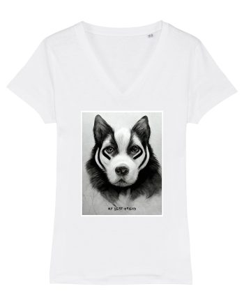 husky dog White