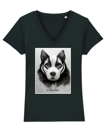 husky dog Black