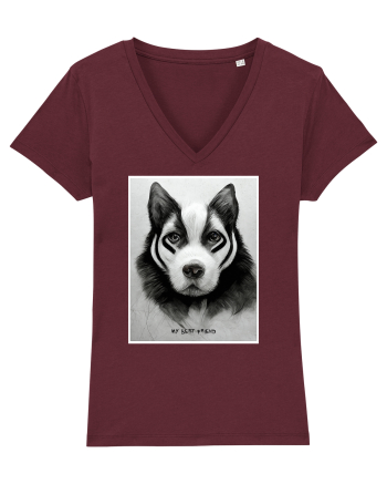 husky dog Burgundy