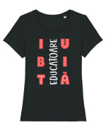 Educatoare iubită Tricou mânecă scurtă guler larg fitted Damă Expresser