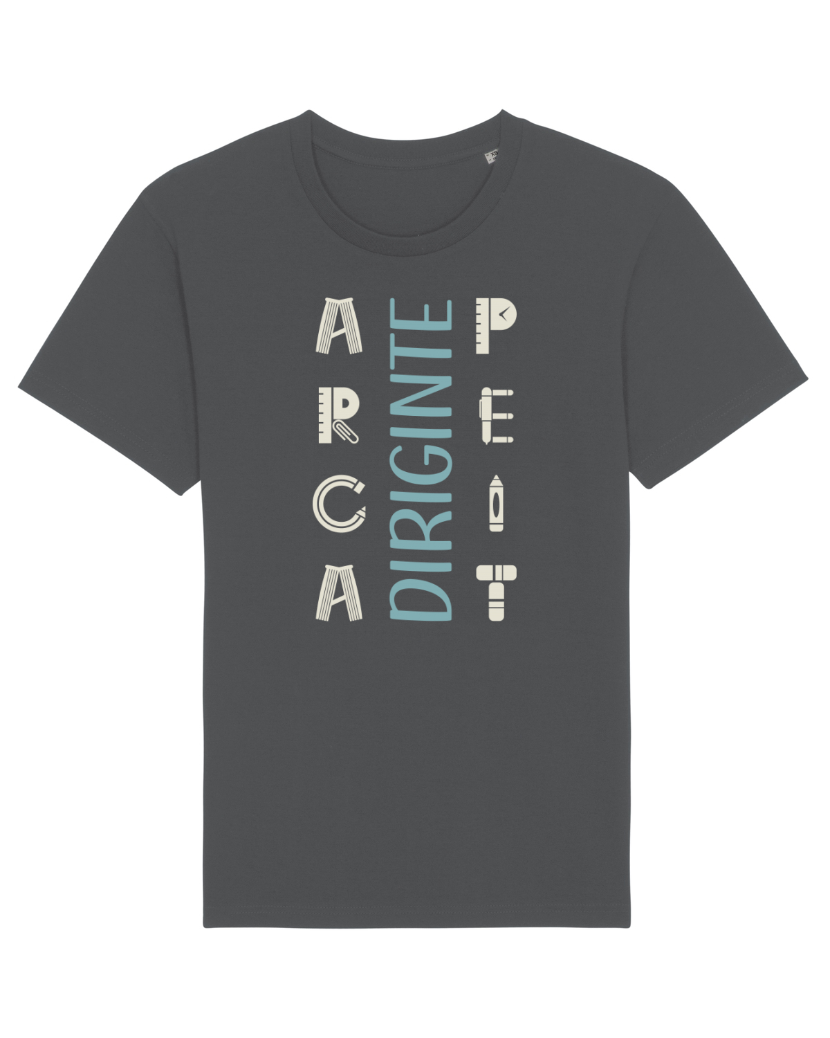 Tricou mânecă scurtă Unisex Rocker Anthracite