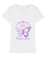 It's Just A Phase Butterfly Tricou mânecă scurtă guler V Damă Evoker