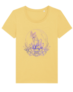 Magic Crystal Ball Mystic Celestial Tricou mânecă scurtă guler larg fitted Damă Expresser
