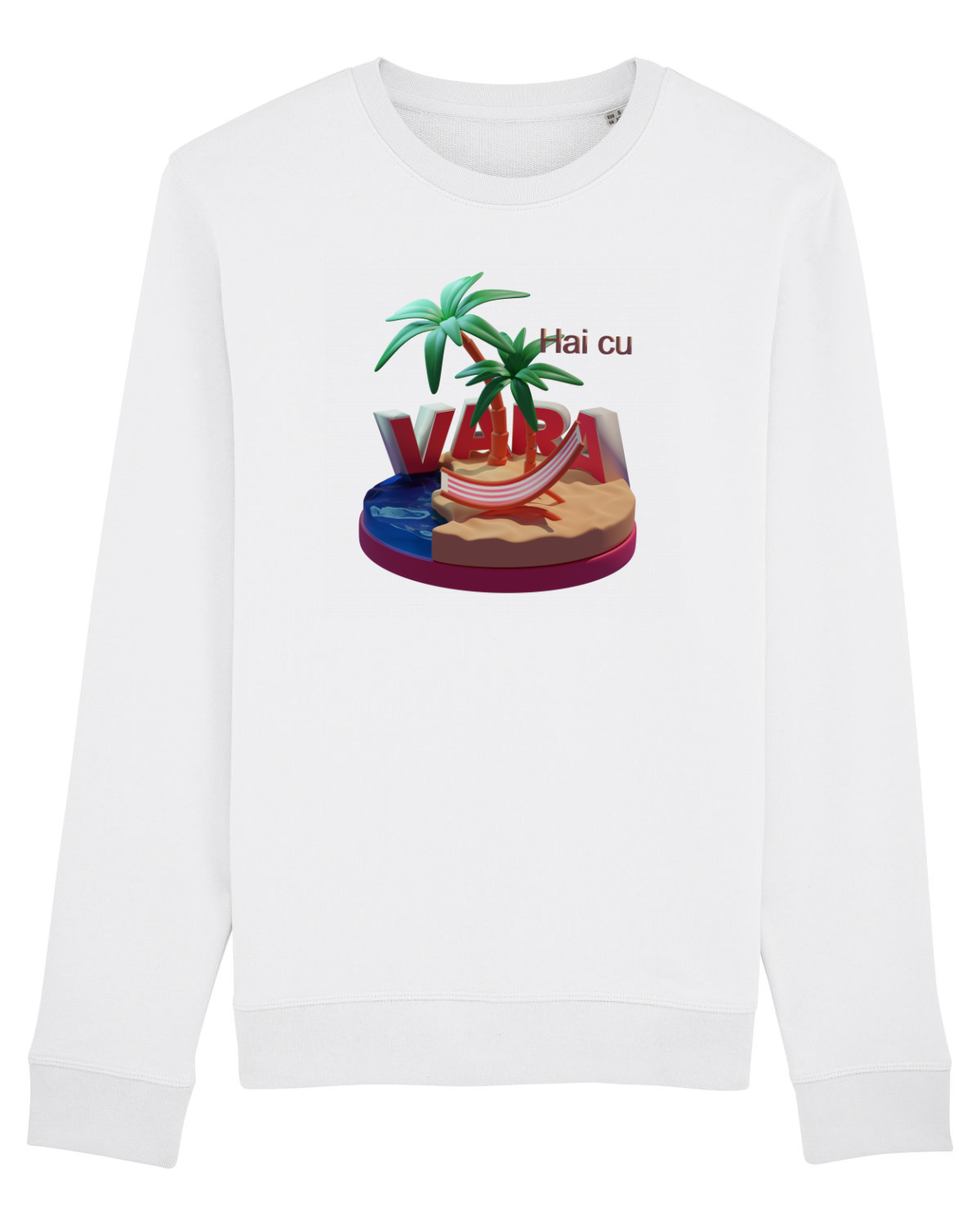 Bluză mânecă lungă Unisex Rise White