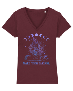 Make Today Magical Mystic Celestial Tricou mânecă scurtă guler V Damă Evoker