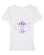 There's Magic In All Of Us Mystic Tricou mânecă scurtă guler larg fitted Damă Expresser