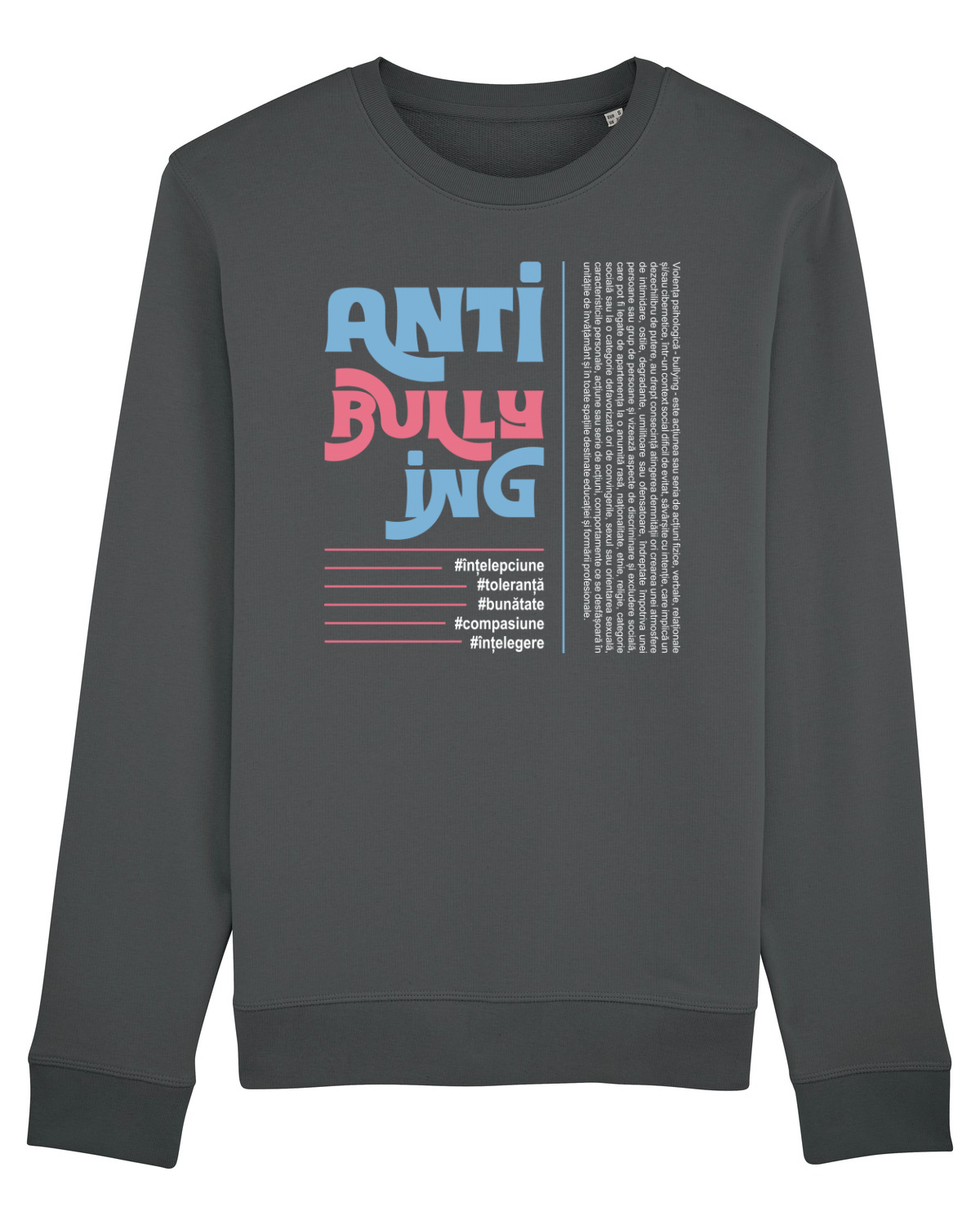 Bluză mânecă lungă Unisex Rise Anthracite