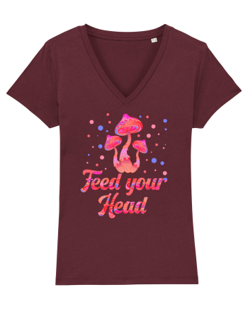 Feed Your Head Space Shroom Mushroom Burgundy