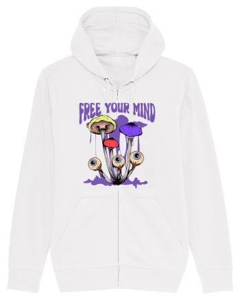 Free Your Mind Trippy Psychedelic Mushroom White