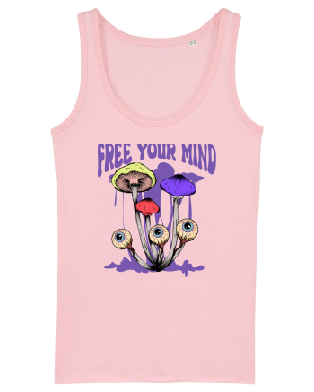 Free Your Mind Trippy Psychedelic Mushroom Cotton Pink