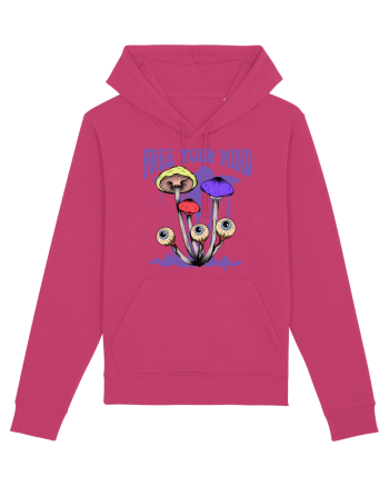 Free Your Mind Trippy Psychedelic Mushroom Raspberry