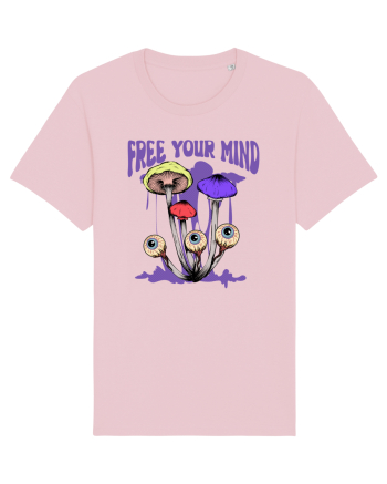 Free Your Mind Trippy Psychedelic Mushroom Cotton Pink