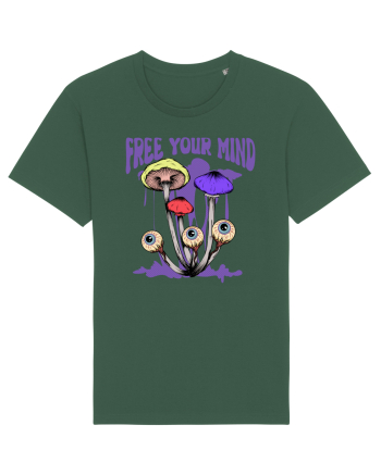 Free Your Mind Trippy Psychedelic Mushroom Bottle Green