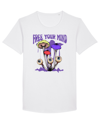 Free Your Mind Trippy Psychedelic Mushroom White