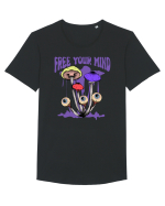 Free Your Mind Trippy Psychedelic Mushroom Tricou mânecă scurtă guler larg Bărbat Skater