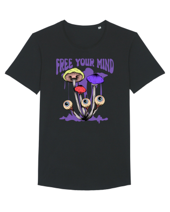 Free Your Mind Trippy Psychedelic Mushroom Black