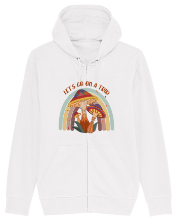 Let's Go On A Trip Hippy Mushroom White