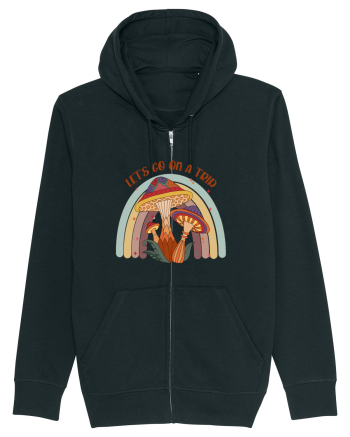 Let's Go On A Trip Hippy Mushroom Black
