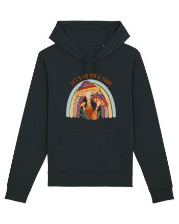 Let's Go On A Trip Hippy Mushroom Black