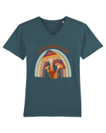 Let's Go On A Trip Hippy Mushroom Tricou mânecă scurtă guler V Bărbat Presenter
