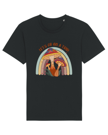 Let's Go On A Trip Hippy Mushroom Black