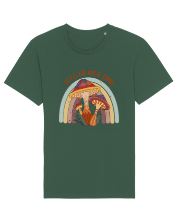 Let's Go On A Trip Hippy Mushroom Bottle Green