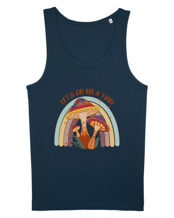 Let's Go On A Trip Hippy Mushroom Navy