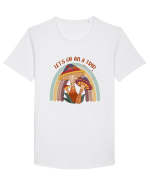 Let's Go On A Trip Hippy Mushroom Tricou mânecă scurtă guler larg Bărbat Skater