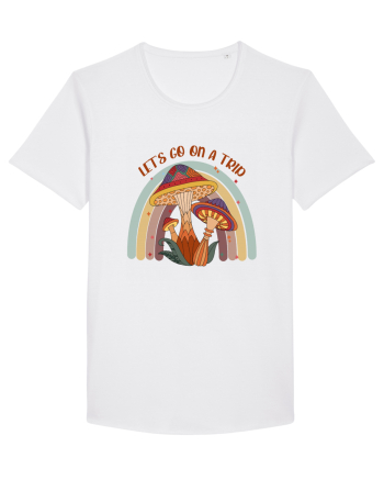 Let's Go On A Trip Hippy Mushroom White