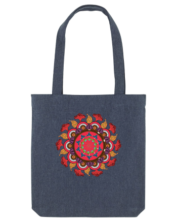 Magic Mushroom Mandala Shroom Trippy Midnight Blue