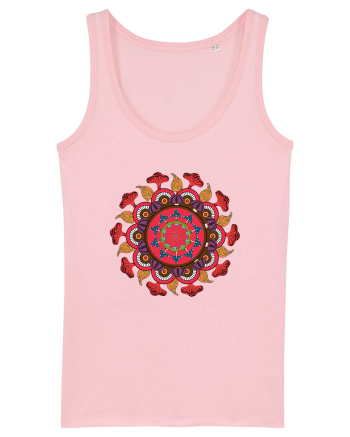 Magic Mushroom Mandala Shroom Trippy Cotton Pink