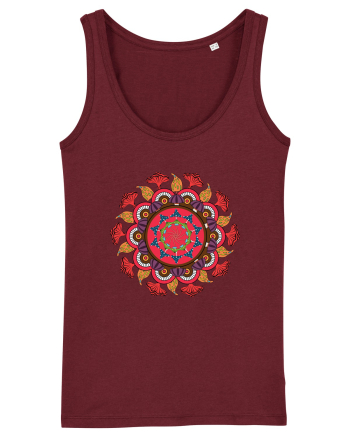 Magic Mushroom Mandala Shroom Trippy Burgundy