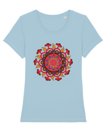 Magic Mushroom Mandala Shroom Trippy Sky Blue