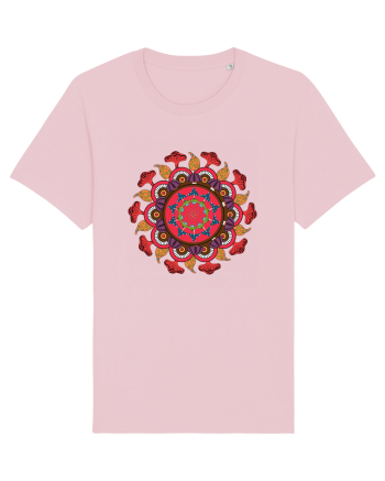 Magic Mushroom Mandala Shroom Trippy Cotton Pink