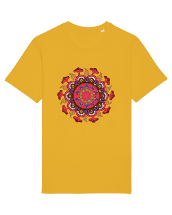 Magic Mushroom Mandala Shroom Trippy Spectra Yellow