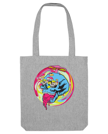 Magic Mushroom Psychedelic Trippy Skull Heather Grey