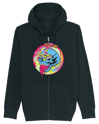 Magic Mushroom Psychedelic Trippy Skull Black