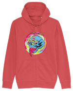 Magic Mushroom Psychedelic Trippy Skull Hanorac cu fermoar Unisex Connector