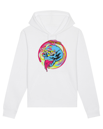 Magic Mushroom Psychedelic Trippy Skull White