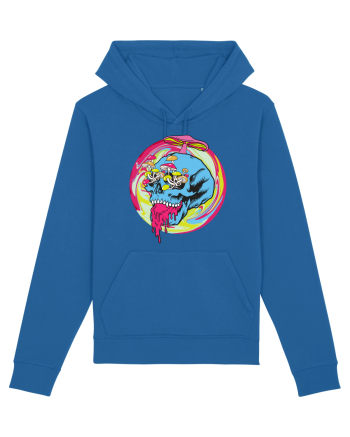 Magic Mushroom Psychedelic Trippy Skull Royal Blue