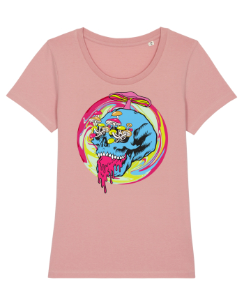 Magic Mushroom Psychedelic Trippy Skull Canyon Pink