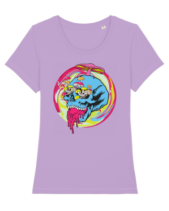 Magic Mushroom Psychedelic Trippy Skull Lavender Dawn