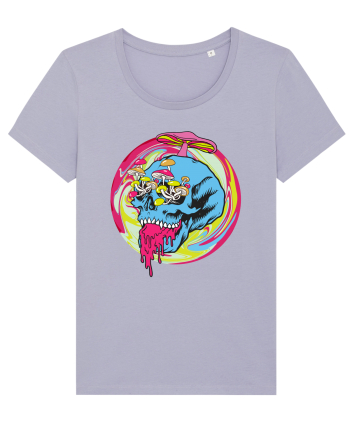 Magic Mushroom Psychedelic Trippy Skull Lavender