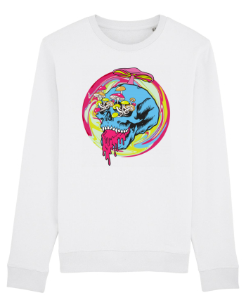 Magic Mushroom Psychedelic Trippy Skull White