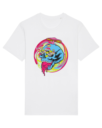 Magic Mushroom Psychedelic Trippy Skull White