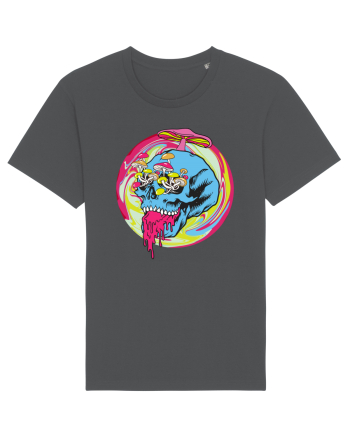 Magic Mushroom Psychedelic Trippy Skull Anthracite
